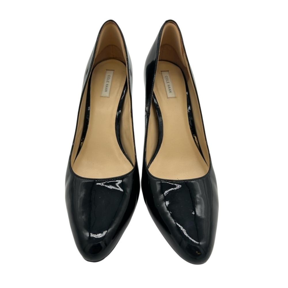 Cole Haan Black Patent Leather Pumps Pointed Toe Heels Classic Size‎ 9B
